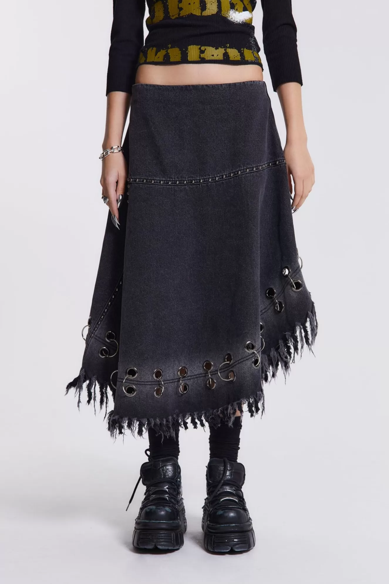 Discount Vendetta Denim Midi Skirt Women Denim Skirts