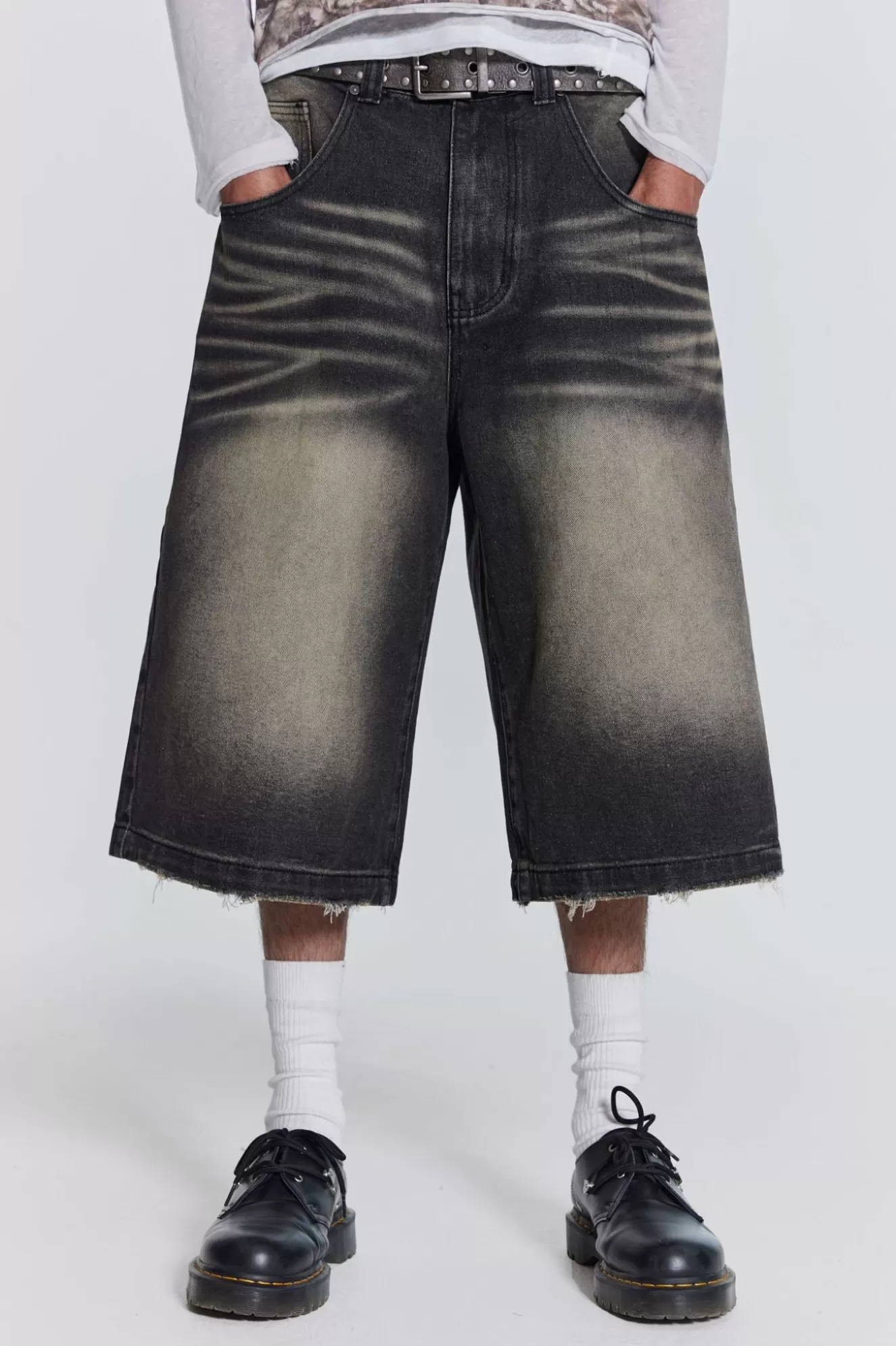 Online Washed Black Colossus Jorts Men Jorts