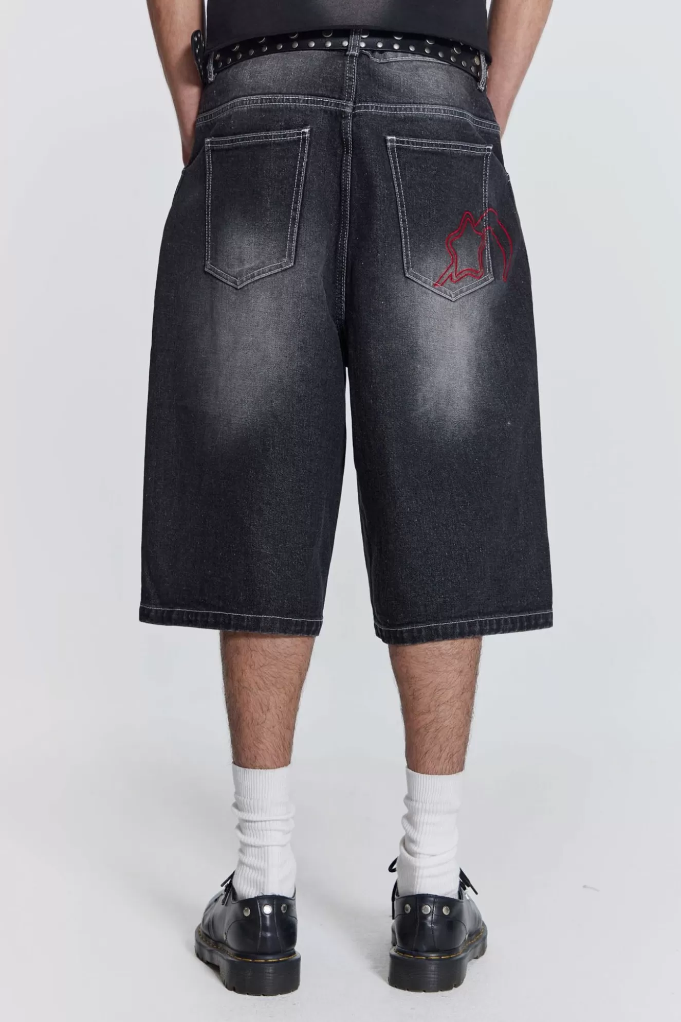 Flash Sale Washed Black Jumbo Jorts Men Jorts