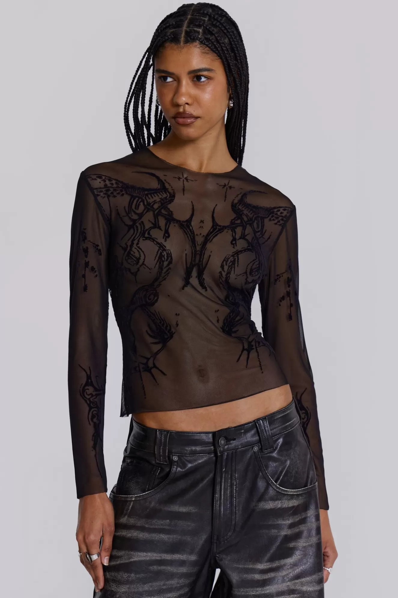 New Wings Mesh Top Women Long Sleeve Tops